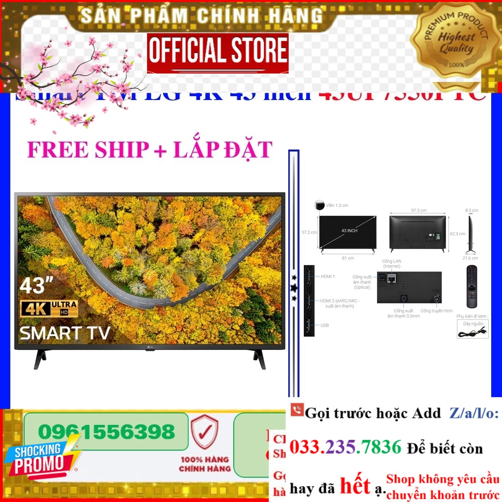 Smart Tivi LG 4K 43 inch 43UP7550PTC / LG 43UP7550 P&G
