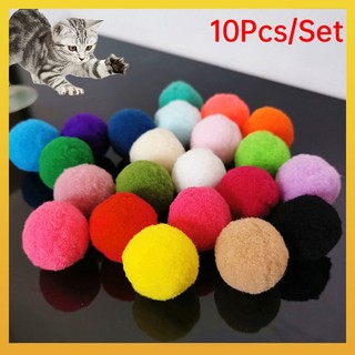 Set 10 quả bóng bông đồ chơi cho mèo
