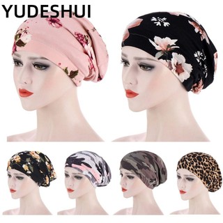 YUDESHUI Mũ Trùm Đầu Chemo Hai Lớp Vải Satin Mềm In Họa Tiết Thời Trang Cho Bạn Gái