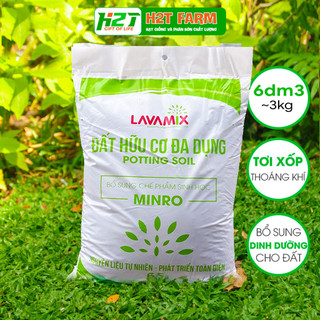 Đất hữu cơ lavamix 6,5dm dùng cho rau sạch và hoa h2t farm