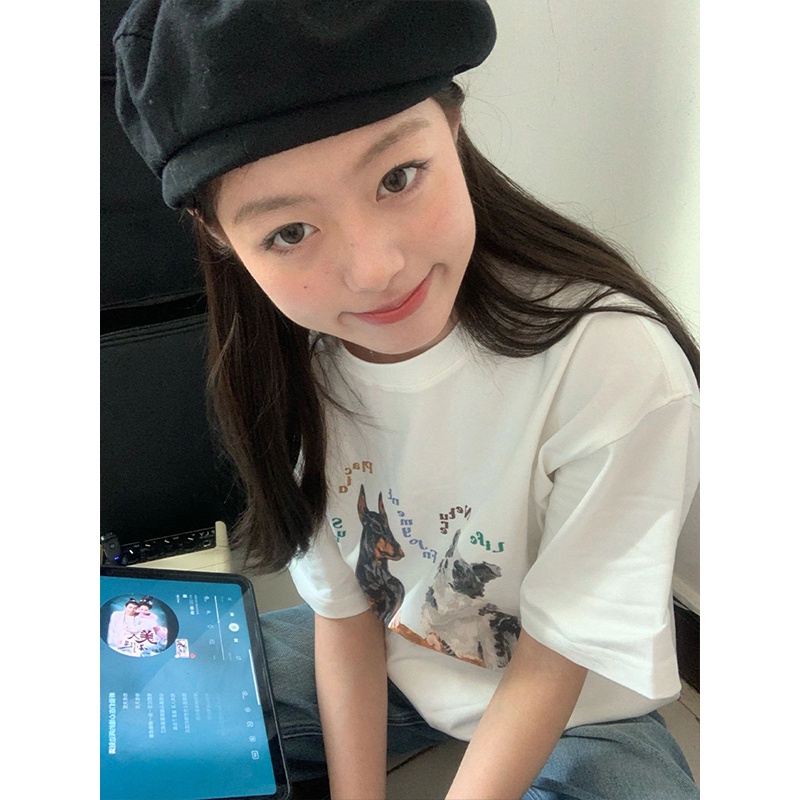 NRVP Áo Thun cotton Tay Ngắn oversize Phong Cách Hàn Quốc 2023 Cho Nữ