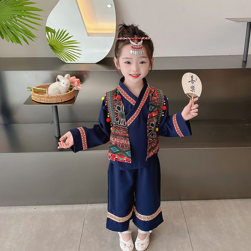 Bộ Quần Áo Hán Phục Dài Tay Phong Cách Mùa Thu Cho Bé Trai#0903#