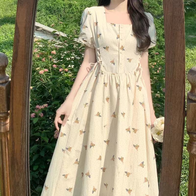 Đầm Dáng Chữ a Thắt Nơ Eo Phong Cách Pháp Thanh Lịch Cho Nữ