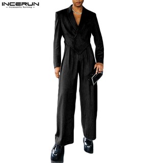 Bộ đồ INCERUN gồm áo khoác blazer dài tay và quần lưng cao thời trang cổ điển dành cho nam