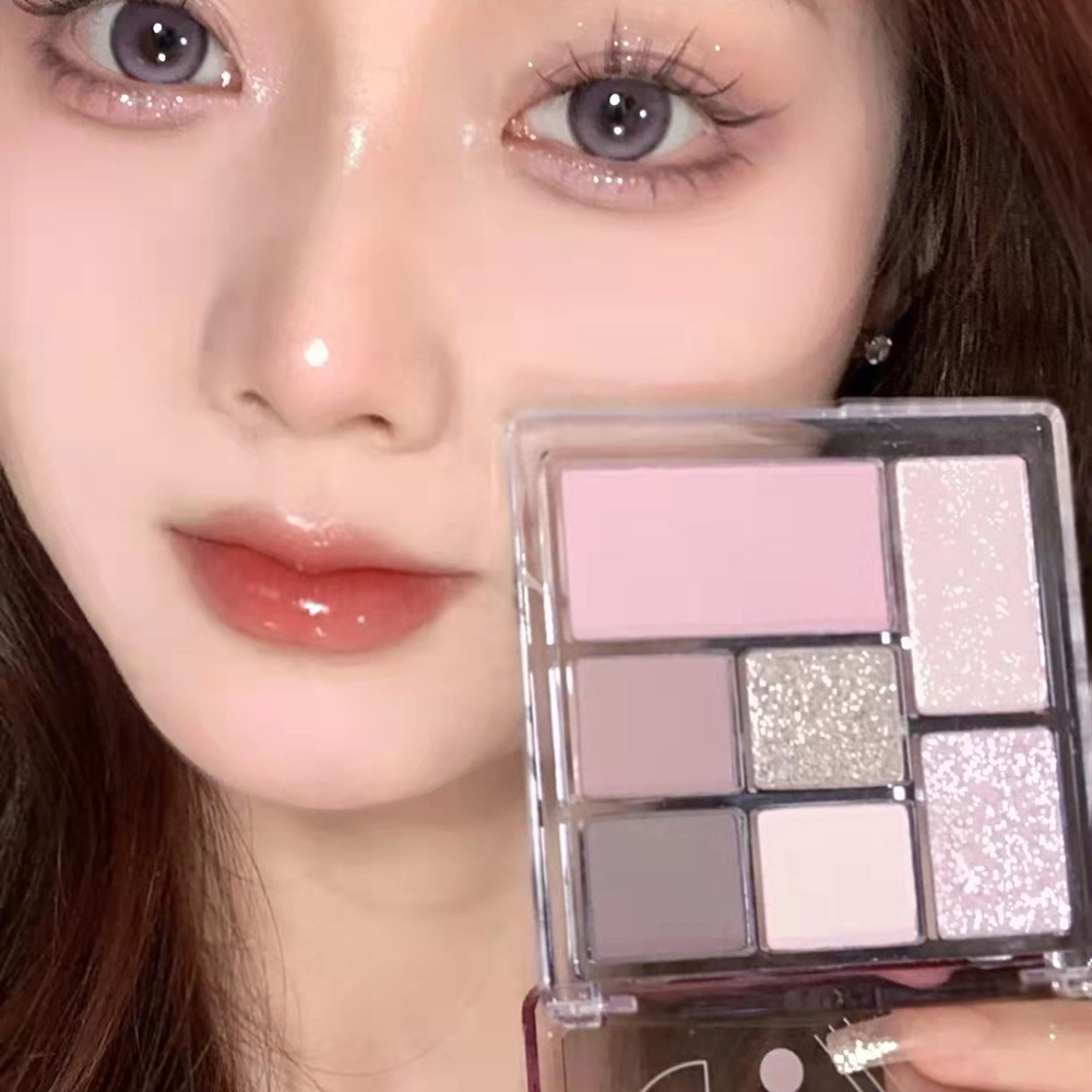 Trong suốt Bảng Phấn Mắt 7 màu Đất Ngọc Trai Matte Rainbow Phấn Mắt Long Lanh Phấn Mắt JULYSTAR