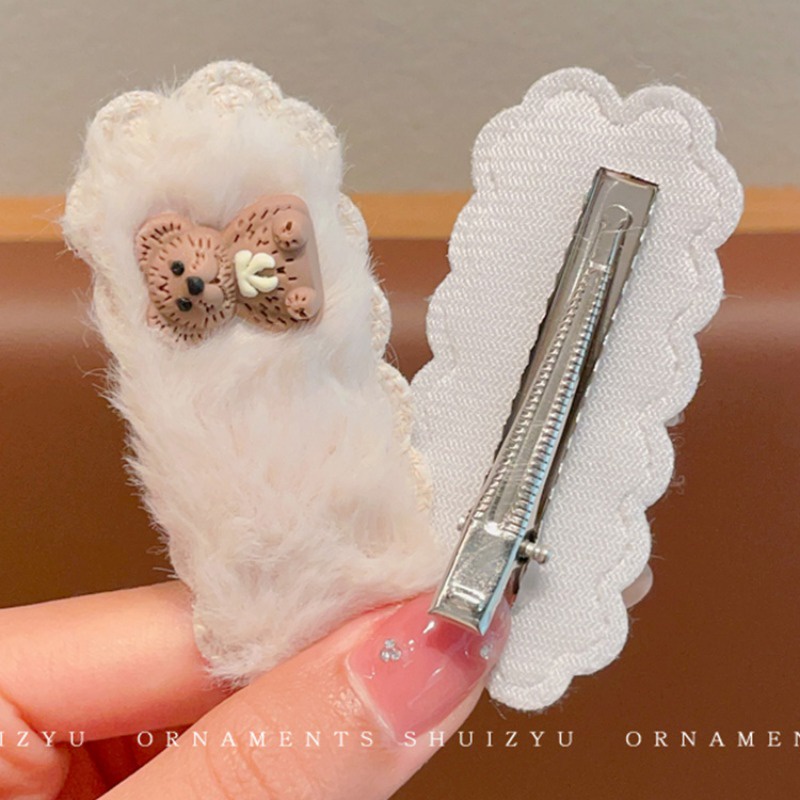 Kẹp Tóc Mái Bằng Lông Nhung Dễ Thương Thời Trang Hàn Quốc Cho Bé Gái