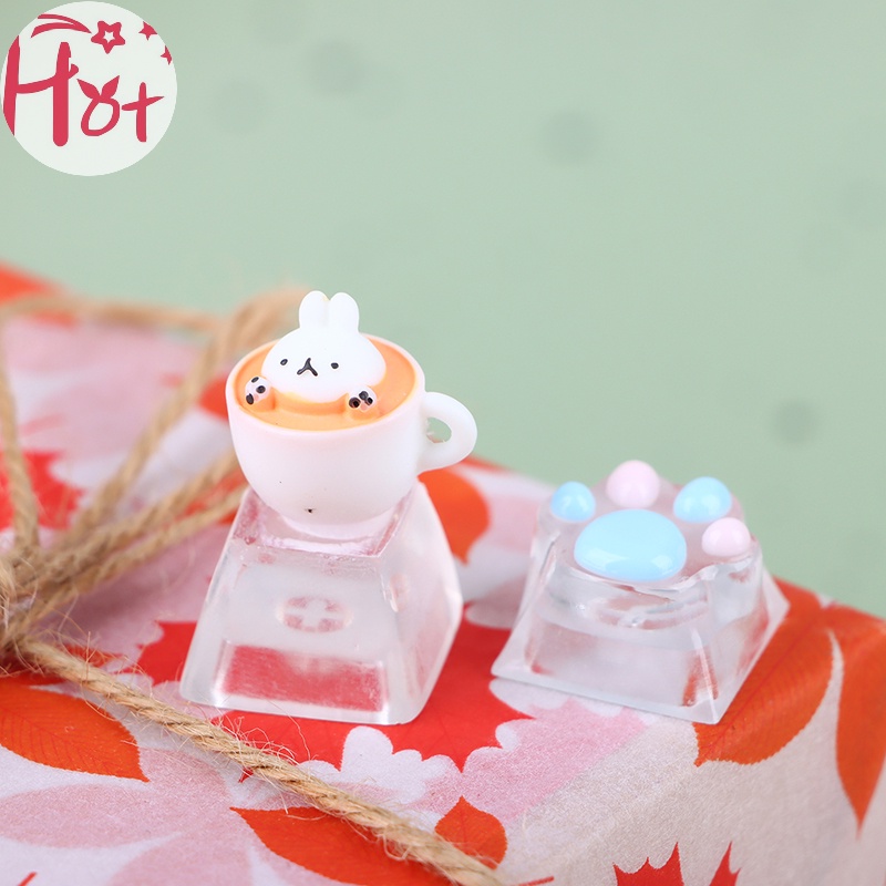 Jr 1 Miếng Dán Nút Bàn Phím Cơ Chơi game Hình Chân Mèo Bằng Nhựa Trong Suốt Nhiều Màu vn