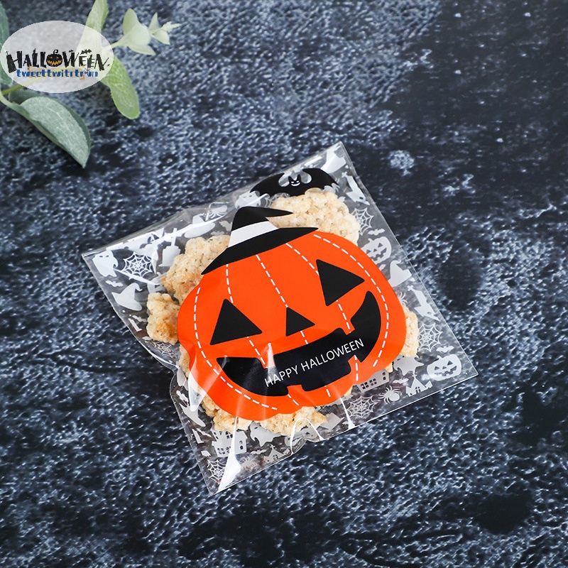 Tri Set 100 Túi Zip Đựng Kẹo / Bánh Quy Trang Trí Tiệc halloween