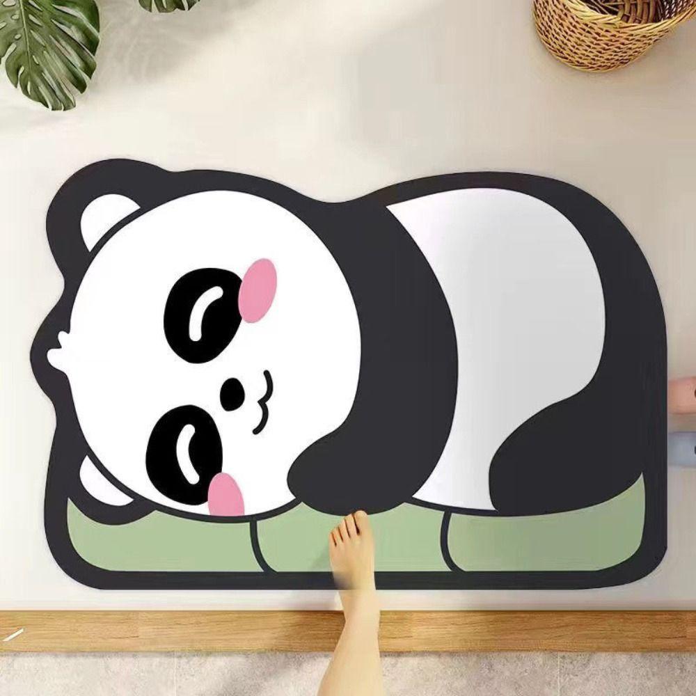 Thảm Chùi Chân Chống Trượt Thấm Hút Tốt Hình Gấu Trúc Dễ Thương