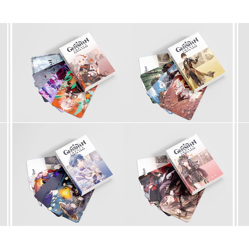 Genshin Flash Laser Photocard Lomo Card Set 50 Tấm Thẻ