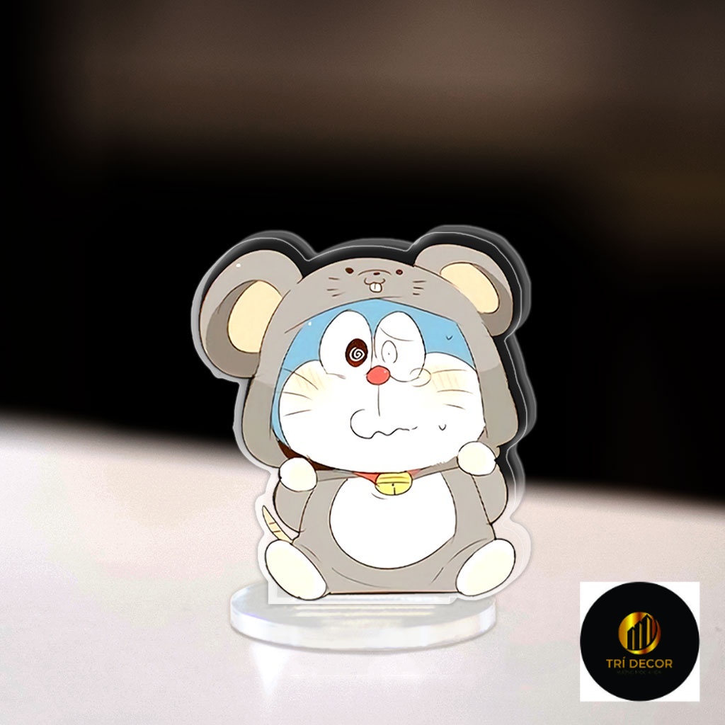 Mô hình Mini Doraemon Dora The Kid Wang Dora Standee Chibi Anime Manga chú mèo máy robot trang trí góc học tập cao 3cm