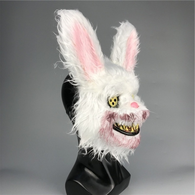 Mặt Nạ Nhựa Hình Thỏ Đẫm Máu Có Đèn led Hóa Trang halloween