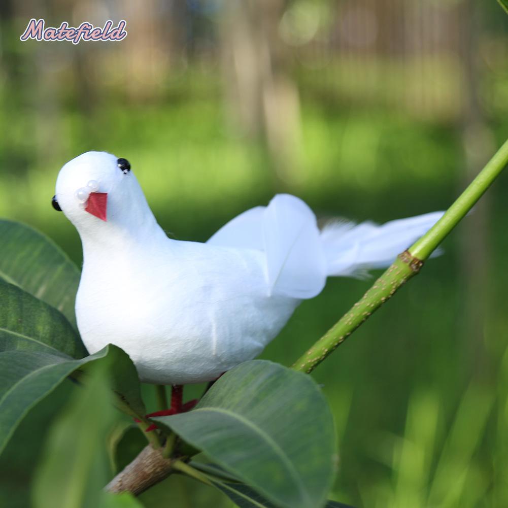 Bộ 2 Mô Hình Chim Bồ Câu Nhân Tạo Trang Trí Nhà Cửa