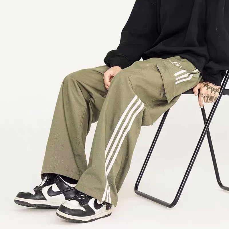 Quần jogger nam kẻ sọc dáng thể thao dây rút , phong cách retro đường phố EQ007 Meme