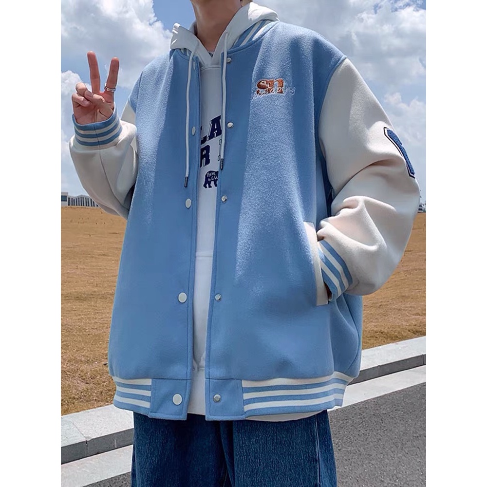 Áo khoác bomber SN , dáng varsity chất nỉ thời trang đường phố cho nam và nữ EB013 Meme