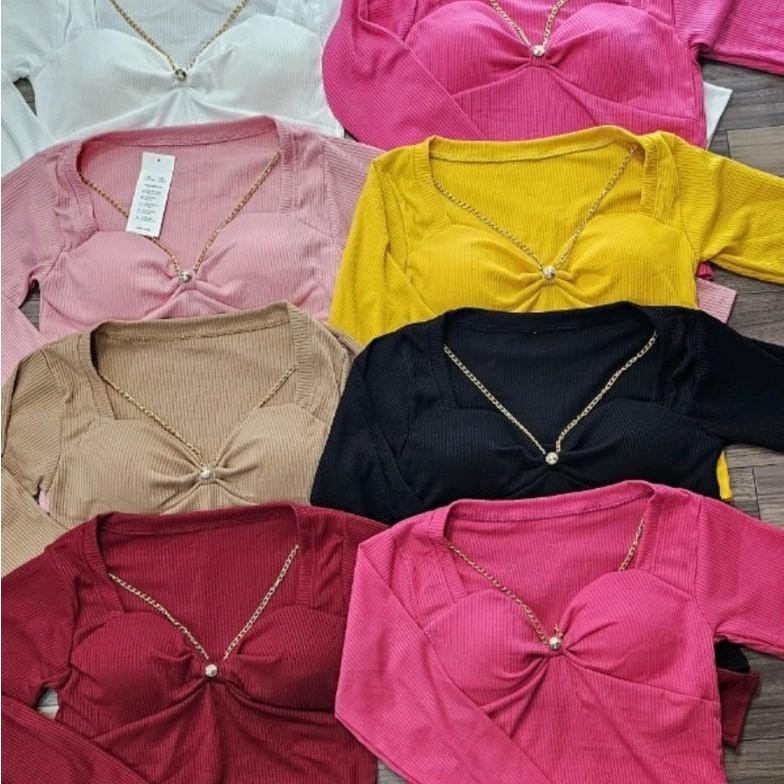 Áo tay dài xích  có mút vải tăm gân