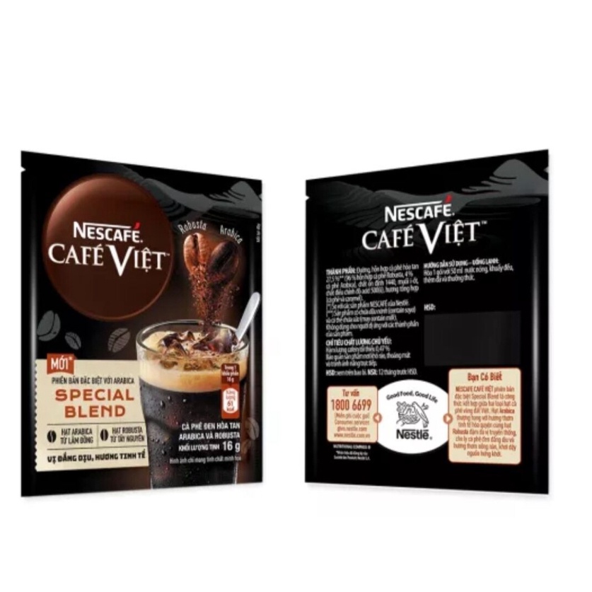 Cà phê Việt đen đá - Nescafe Việt bịch  Date New 2023