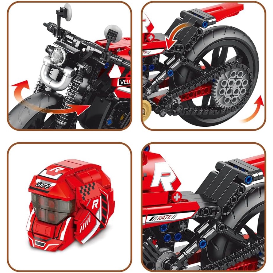 Bộ Đồ Chơi Lắp Ráp Mô Hình Xe Mô Tô Cho Bé Trai Và Bé Gái