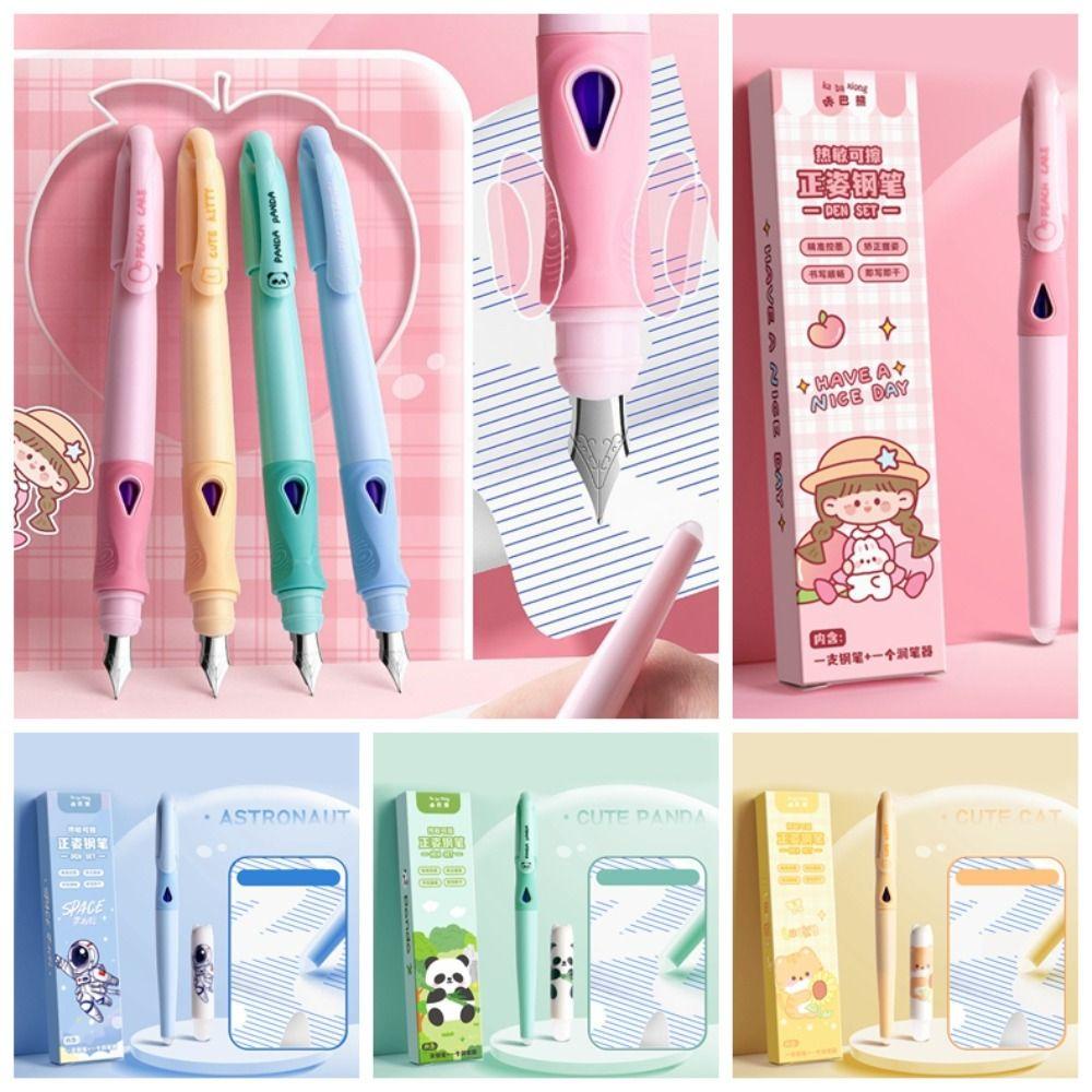 Mmluck Bộ Bút Máy Có Thể Tẩy Nhiệt Màu Xanh Dương Ngòi 0.5mm Viết Thư Pháp Cho Bé