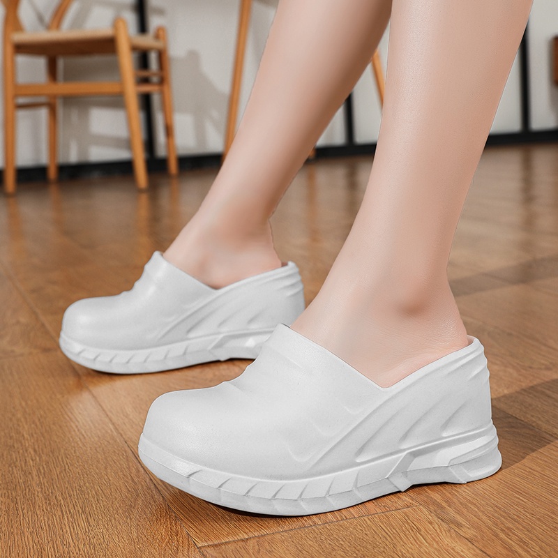 Mới Giày Cao Su sandal 9cm Chống Thấm Nước Size 36-41