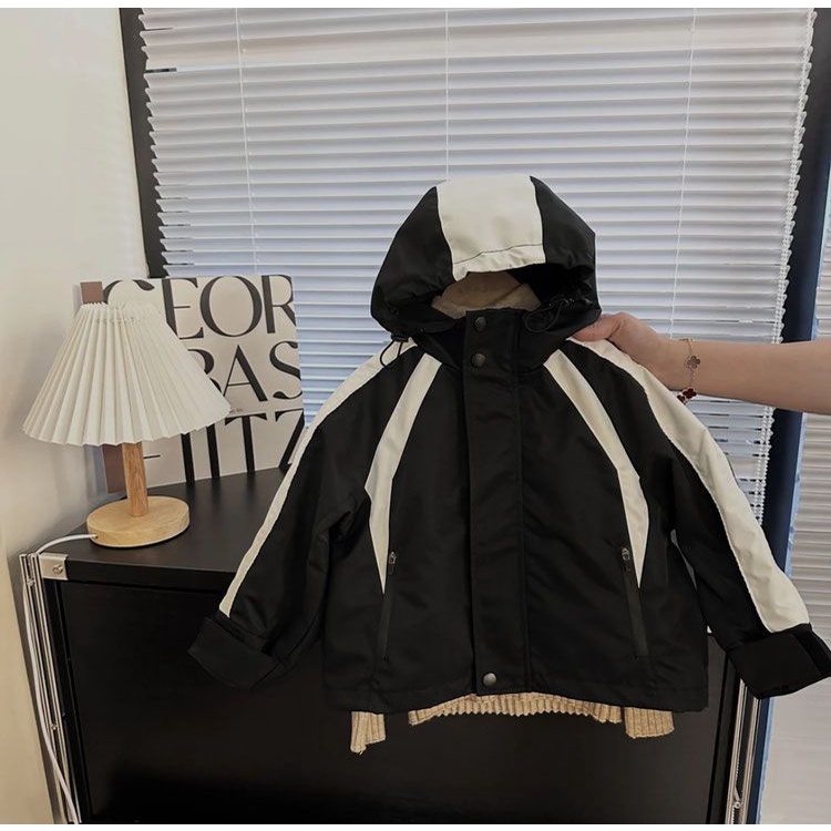 Áo Khoác Có Mũ Trùm Phong Cách Hàn Quốc Thời Trang Mùa Thu Hàng Mới Dành Cho Trẻ Em