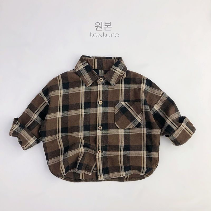 Áo Sơ Mi Caro Tay Dài Mẫu Mới 2023 Thời Trang Xuân Thu Cho Bé Trai