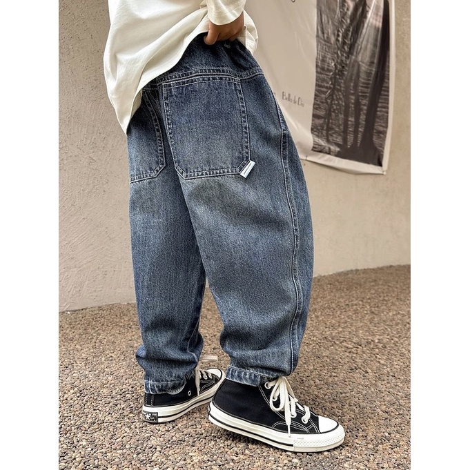 Quần Jean Dài Dáng Rộng Phong Cách Thời Trang Xuân Thu Mới 2023 Cho Bé Trai
