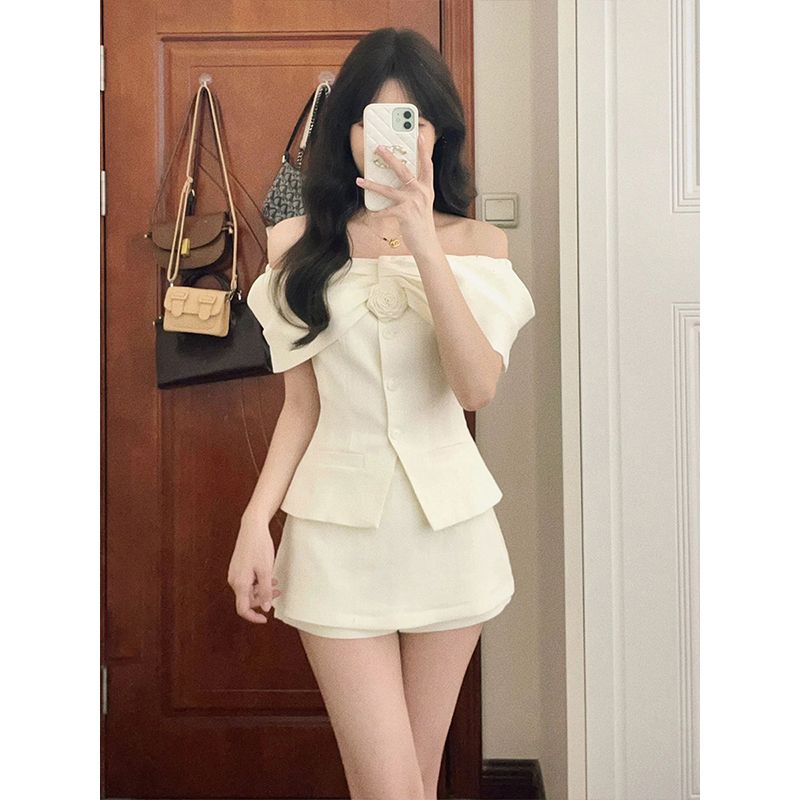 Bộ Áo Màu Trơn + Quần Short Thời Trang Mùa Hè 2023 Cho Nữ