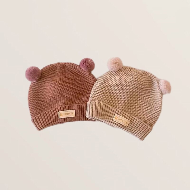 Mũ Len beanie Màu Trơn Dễ Thương Cho Bé 2-15 Tháng Tuổi