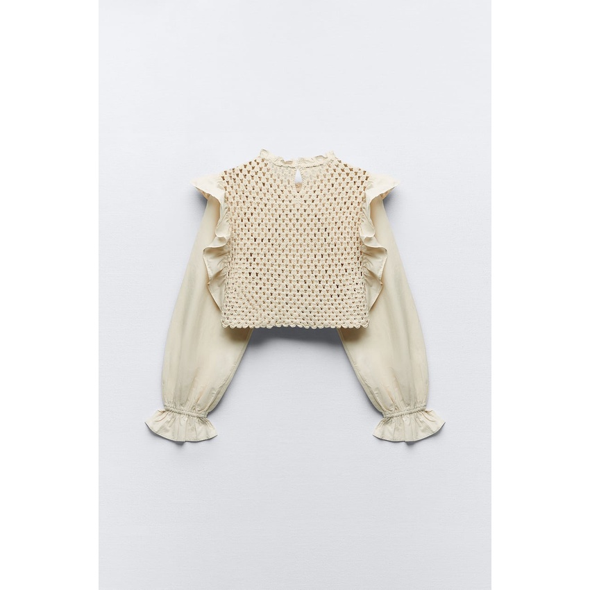 Áo len dệt kim croptop Zara authentic