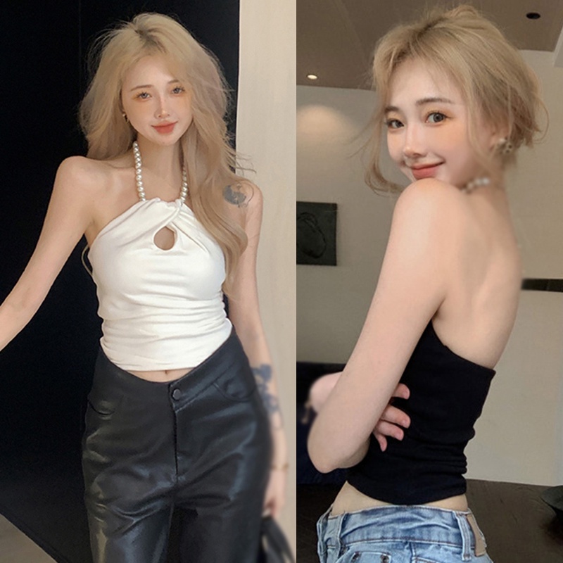 Áo Hai Dây Màu Trơn Phong Cách Hàn Quốc Quyến Rũ Cho Nữ