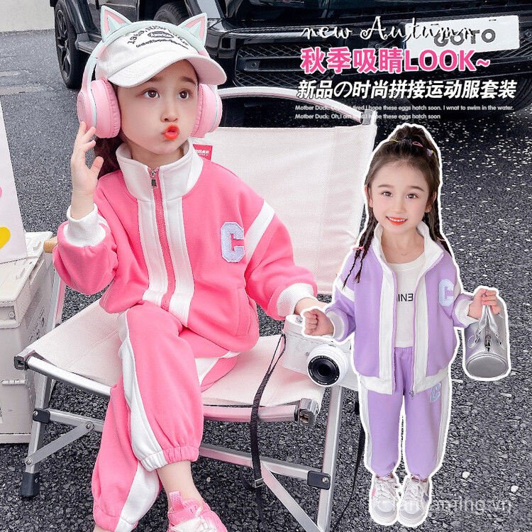 Set Đồ Thể Thao Phong Cách Phương Tây Thời Trang Mùa Thu 2023 Cho Bé Gái
