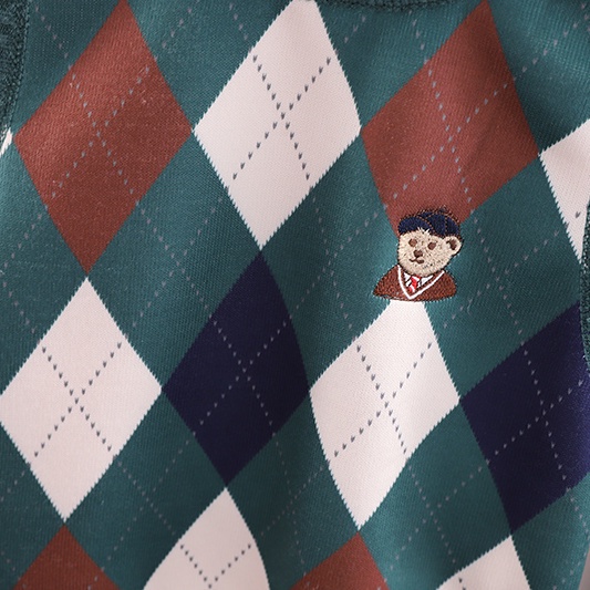 Áo Ghi Lê Dệt Kim Không Tay Cổ Tròn Đính Kim Cương Phong Cách Hàn Quốc Thời Trang Mùa Thu Mới Dành Cho Bé Trai