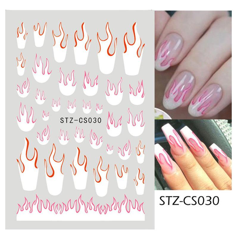 Mới Miếng Dán Móng Tay 3d Hình Ngọn Lửa / Ngôi Sao / Đám Mây / Mặt Cười Phong Cách Âu Mỹ