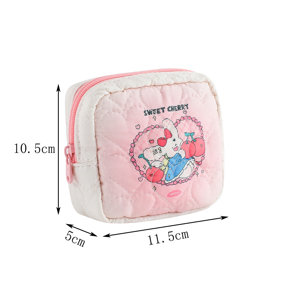 Túi Đựng Mỹ Phẩm / Tai Nghe mini Hình Vuông Kiểu Hoạt Hình Xinh Xắn