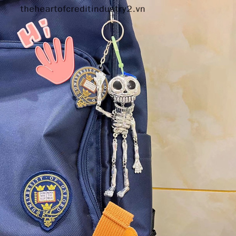 Móc Khóa Hình Đầu Lâu Kéo Dây Sáng Tạo Trang Trí Ba Lô Nhỏ Làm Quà Tặng Bất Ngờ Vui Nhộn Cho Bữa Tiệc halloween