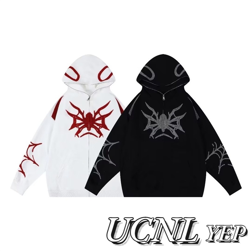 Ucnl Áo Khoác Hoodie Dáng Rộng In Hình Người Nhện Phong Cách Mỹ Thời Trang Xuân Thu Cá Tính Cho Nam