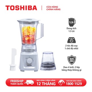 Máy xay sinh tố Toshiba MX-60T(H) - Cs600W, 2 cối - Dung tích 1.5L - Động cơ đồng nguyên chất- Hàng chính hãng