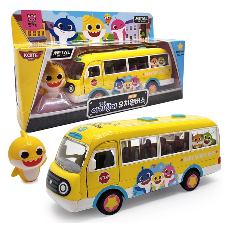 Baby Shark Kindergarten Metal Pullback Bus