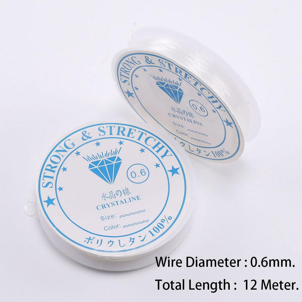 1 Cuộn 5-15m Dây Chuỗi Hạt Pha Lê Co Giãn 0,4-1,0mm charms