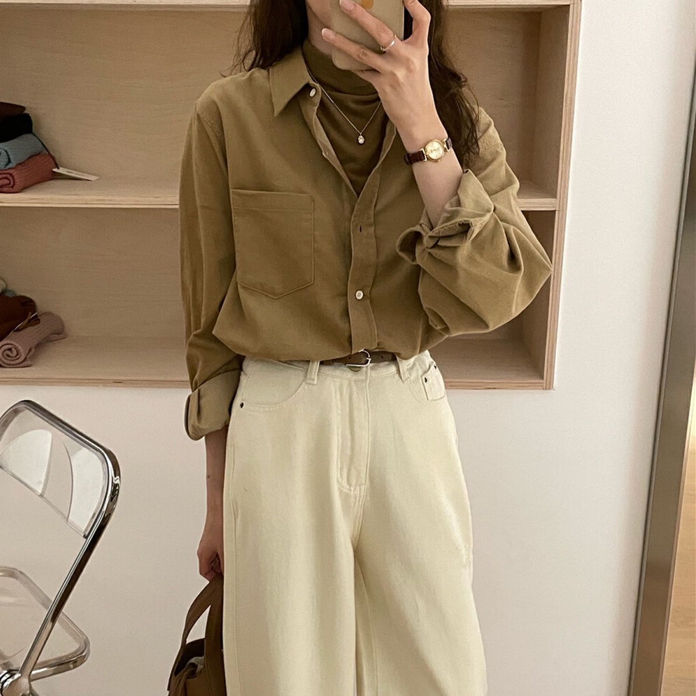 Giày Thể Thao mibu  ✨Áo Sơ Mi Nhung Kẻ Phong Cách Hàn Quốc Đơn Giản