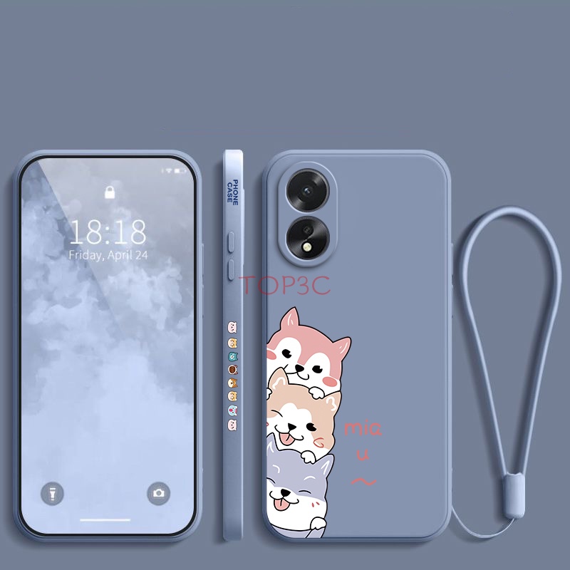 Ốp lưng OPPO A38 A18 Ốp Điện Thoại In Hình Chú Chó Đáng Yêu Cho oppo a38 a58 4g a78 4g a98 5g a78 5g a57 2022 a77s GG