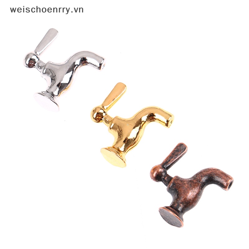 Set 4 Vòi Nước Kim Loại Mini Tỉ Lệ 1: 12 Trang Trí Nhà Búp Bê vn