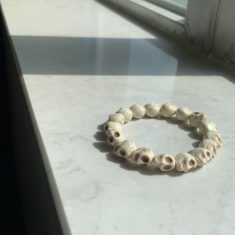 Handicrafts Cool Skeleton Bracelet Girls' New White Turquoise Handicrafts Fashion Jewelry Style Retro Bracelet Couple Handicrafts Fashion