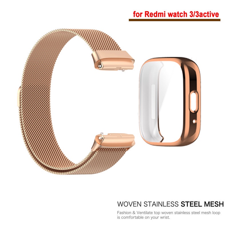 Ốp Dây Đeo Kim Loại Hít Nam Châm Cho Đồng Hồ Thông Minh redmi watch 3 active