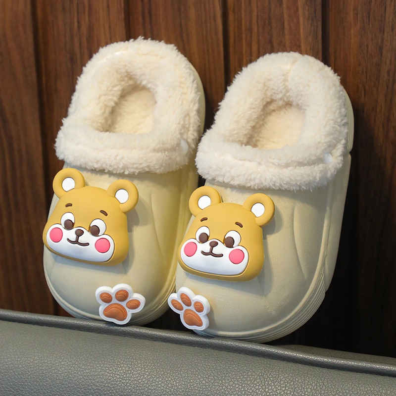 Ya Dép cotton Nhung Dày Dặn Giữ Ấm Chống Thấm Nước Cho Bé Trai mop