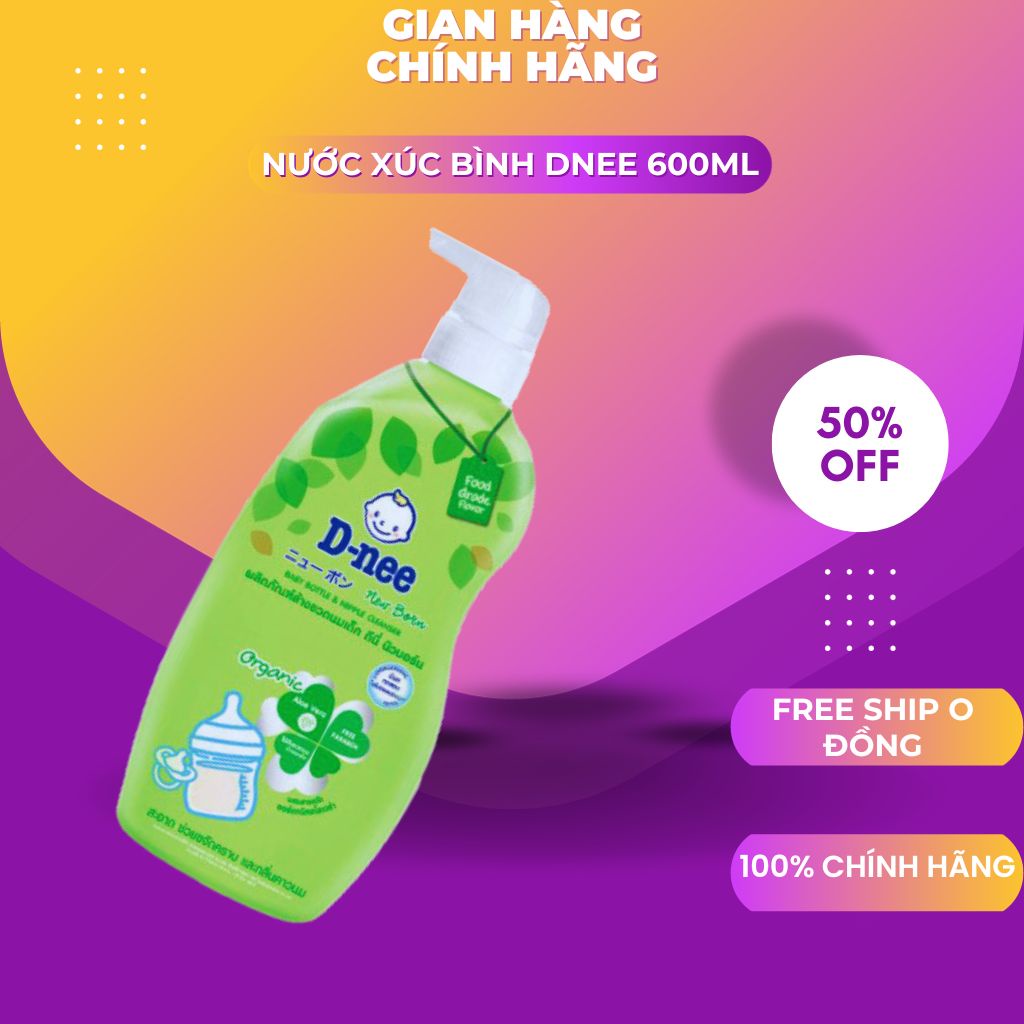 (NHẬP KHẨU) Nước rửa bình/ xúc bình sữa Dnee Thái Lan 600ml mẫu mới ..