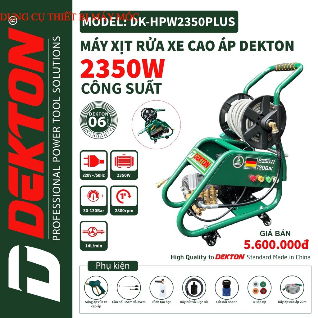 Máy Rửa Xe Dekton DK-HPW2350 plus - 2350W -  (Chuyên Nghiệp) dụng cụ thiết bị