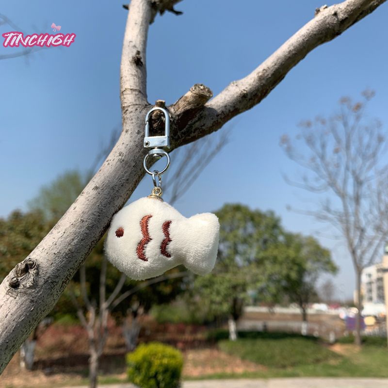 Móc Khóa Đồ Chơi Hình Mèo Và Cá Nhồi Bông Đáng Yêu Sáng Tạo Dành Cho Cặp Đôi Đi Học