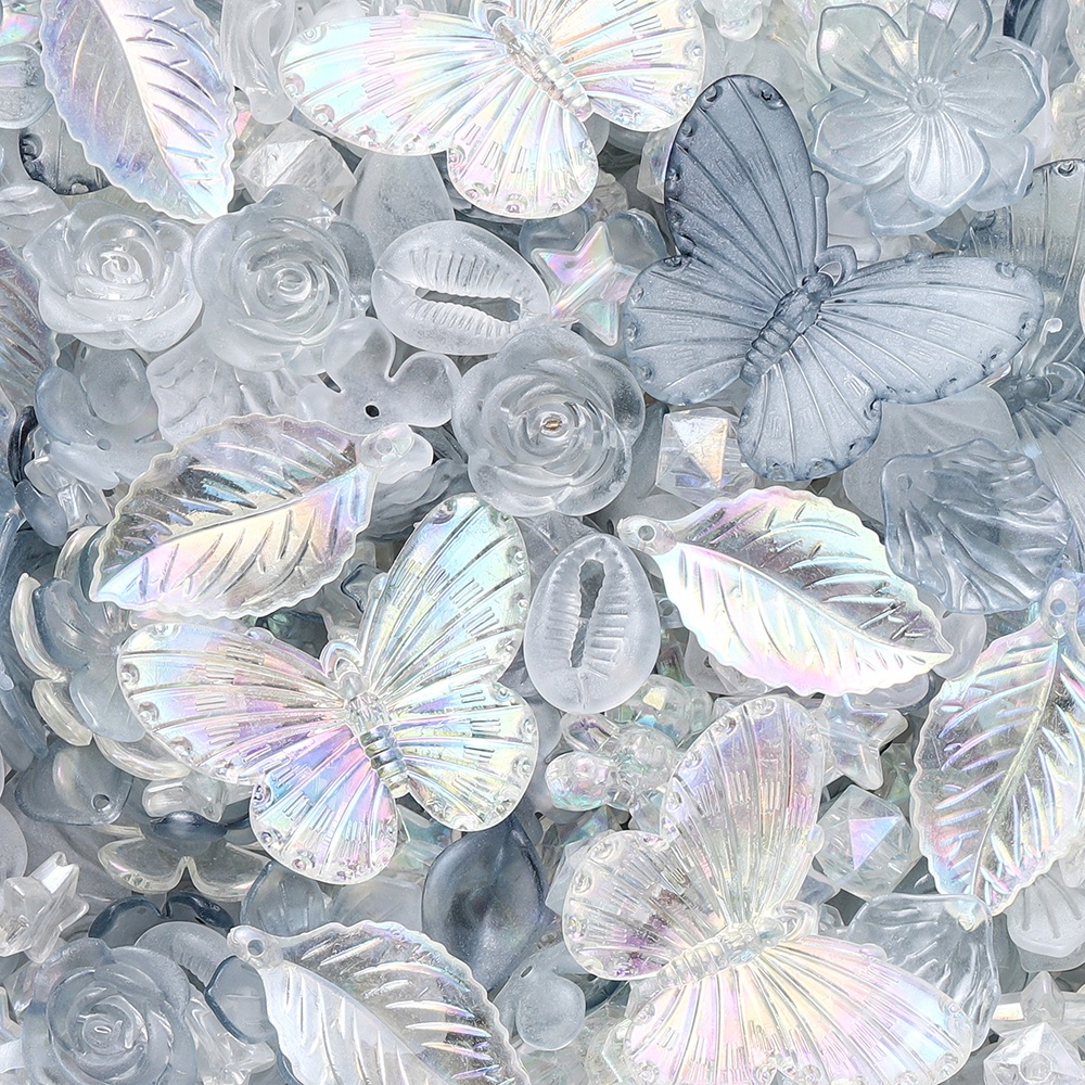 St.kunkka 20g Giá Đỡ Hạt Nhựa acrylic Hỗn Hợp Hình Hoa Bướm Làm Trang Sức diy